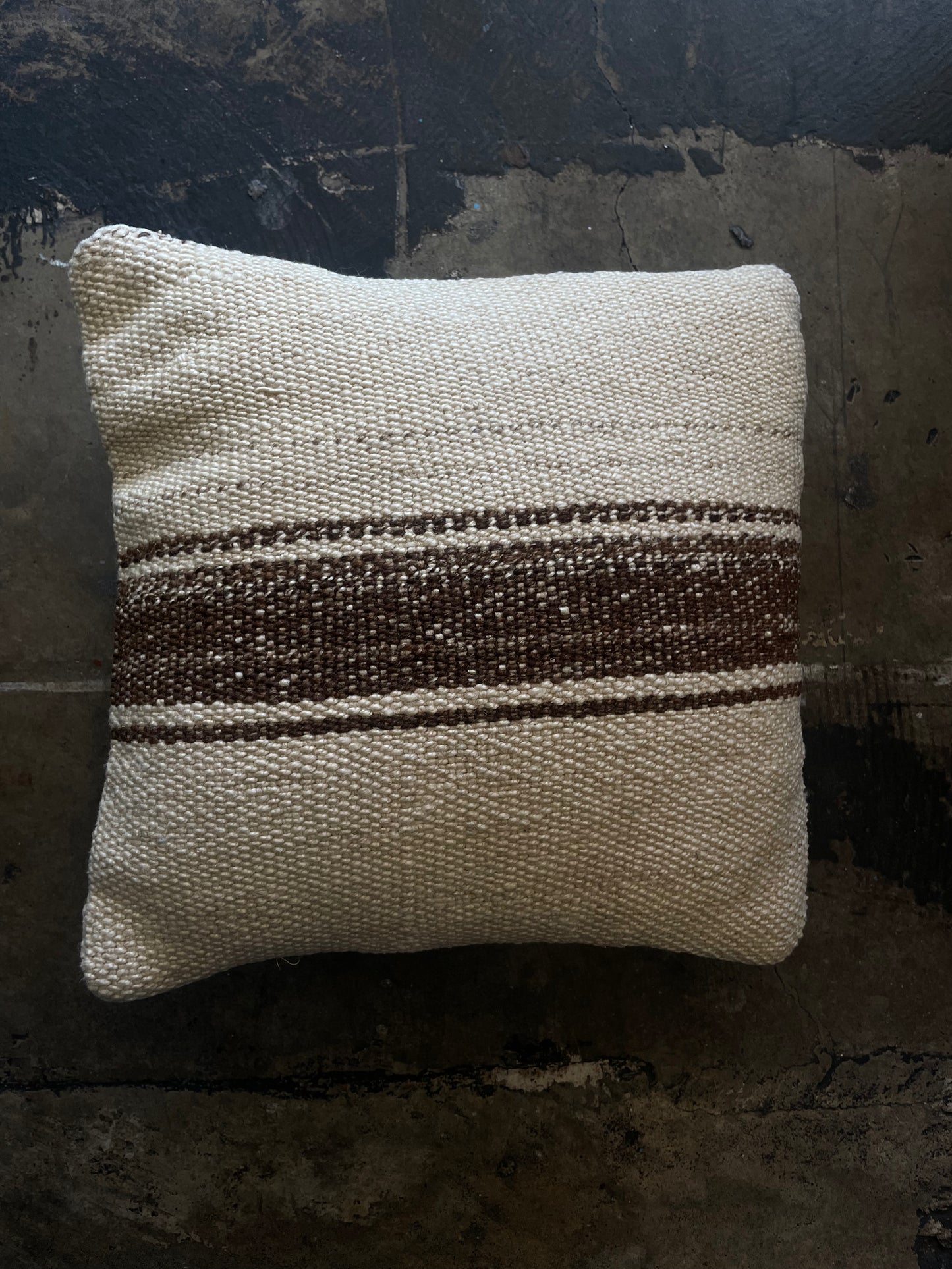 Brown Stripe Canvas Throw Pillow