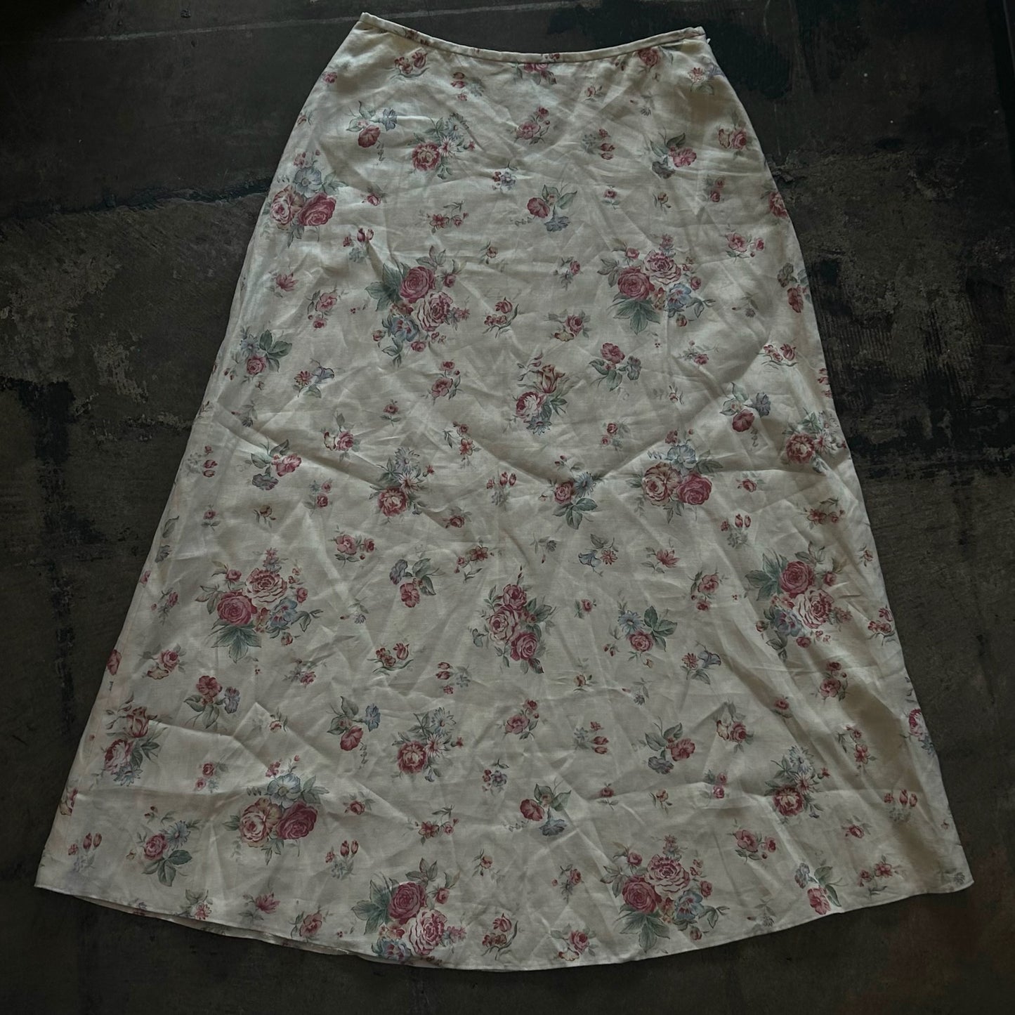 Ralph Lauren Green Label Rose Floral Maxi Skirt
