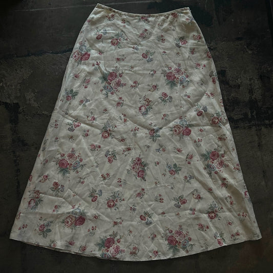 Ralph Lauren Green Label Rose Floral Maxi Skirt