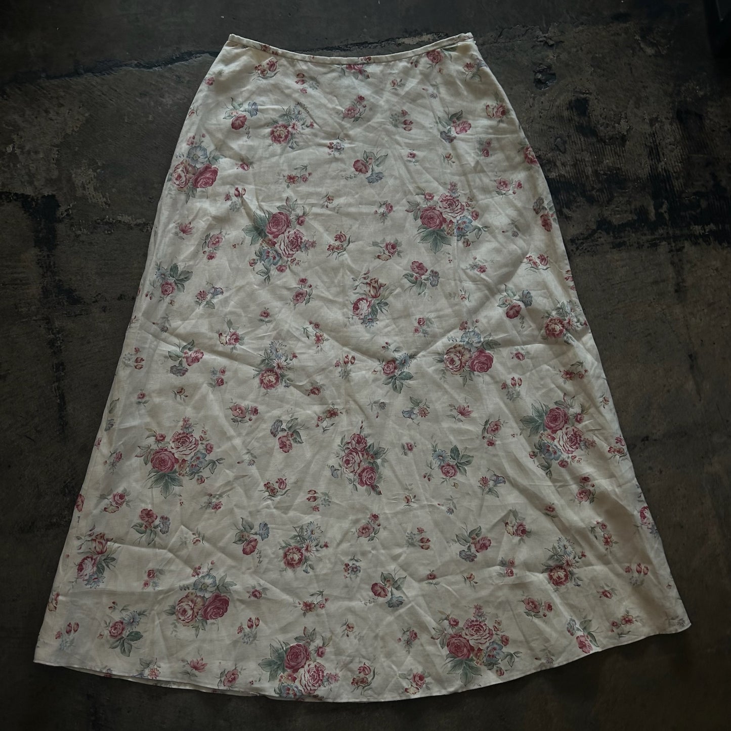 Ralph Lauren Green Label Rose Floral Maxi Skirt