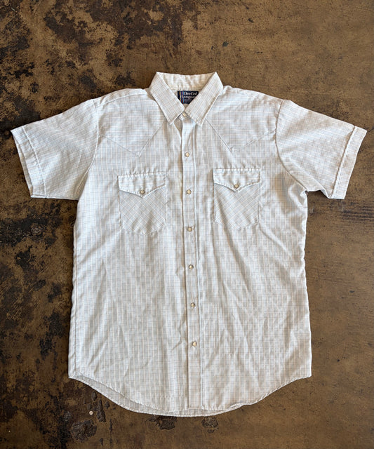 Pastel Textured Plaid Short Sleeve Pearl Snap