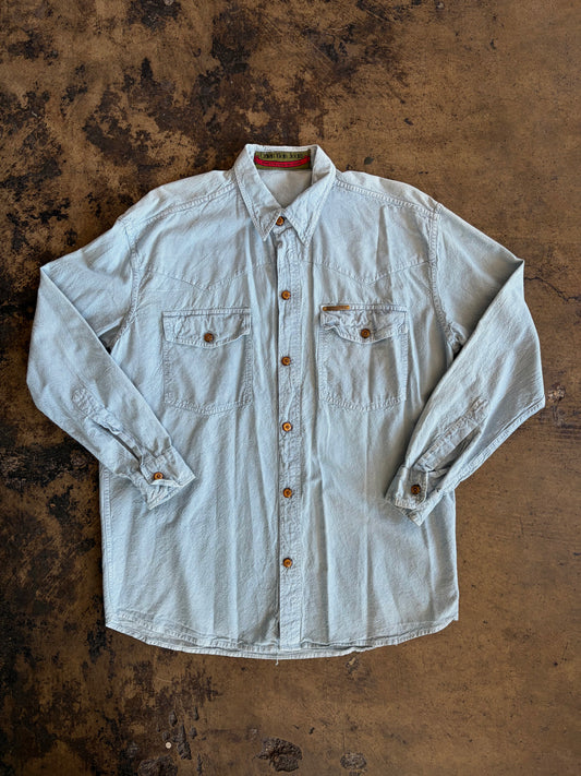 Calvin Klein Jeans Baby Blue Cotton Button Up