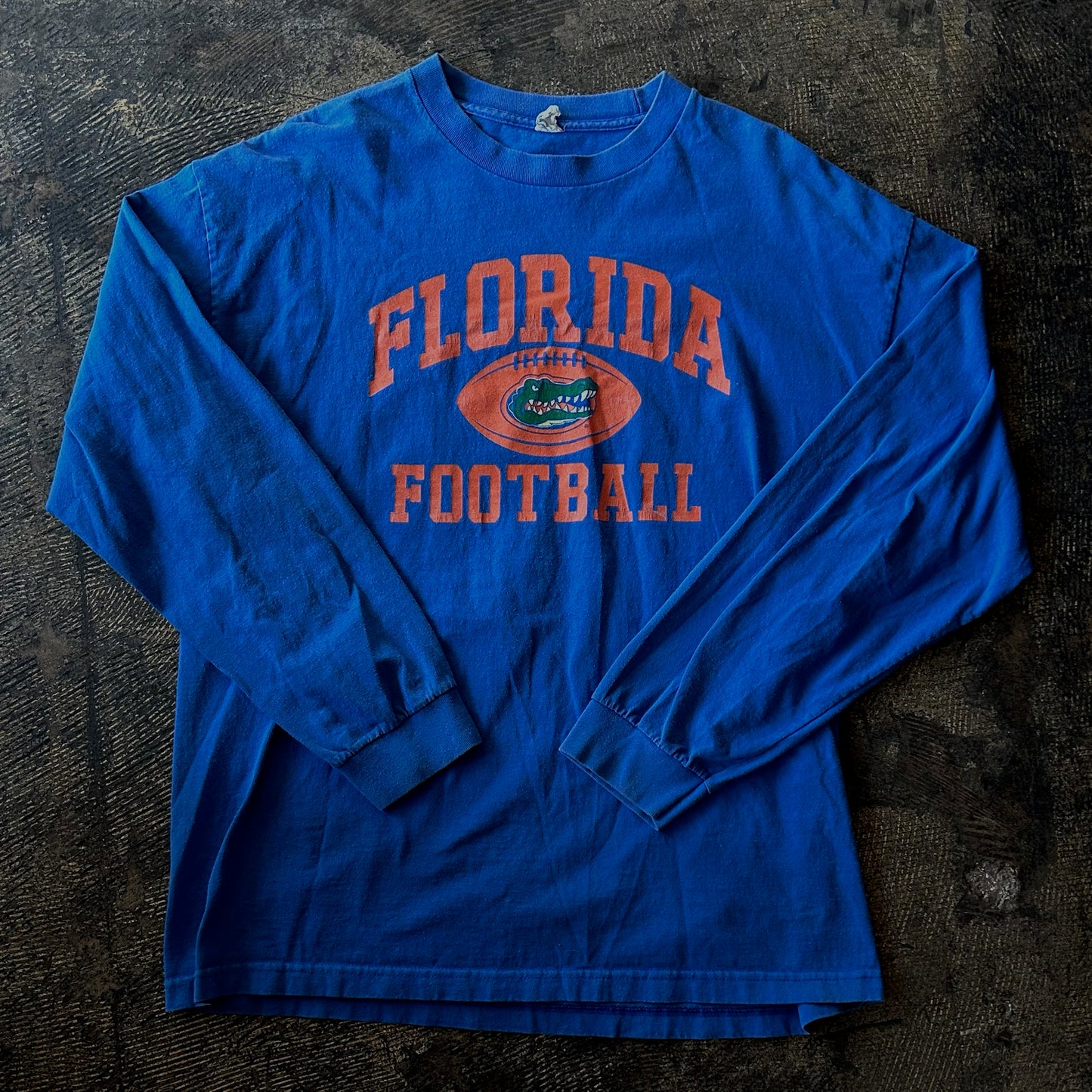 Blue Florida Gators Football Long Sleeve Tee