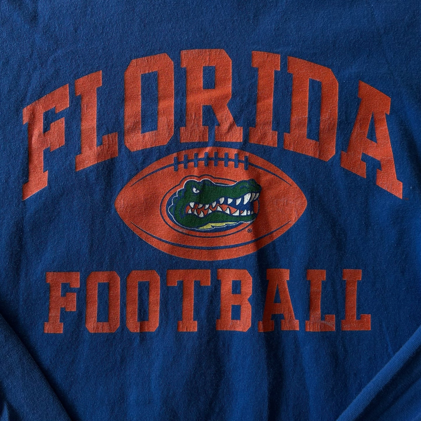 Blue Florida Gators Football Long Sleeve Tee