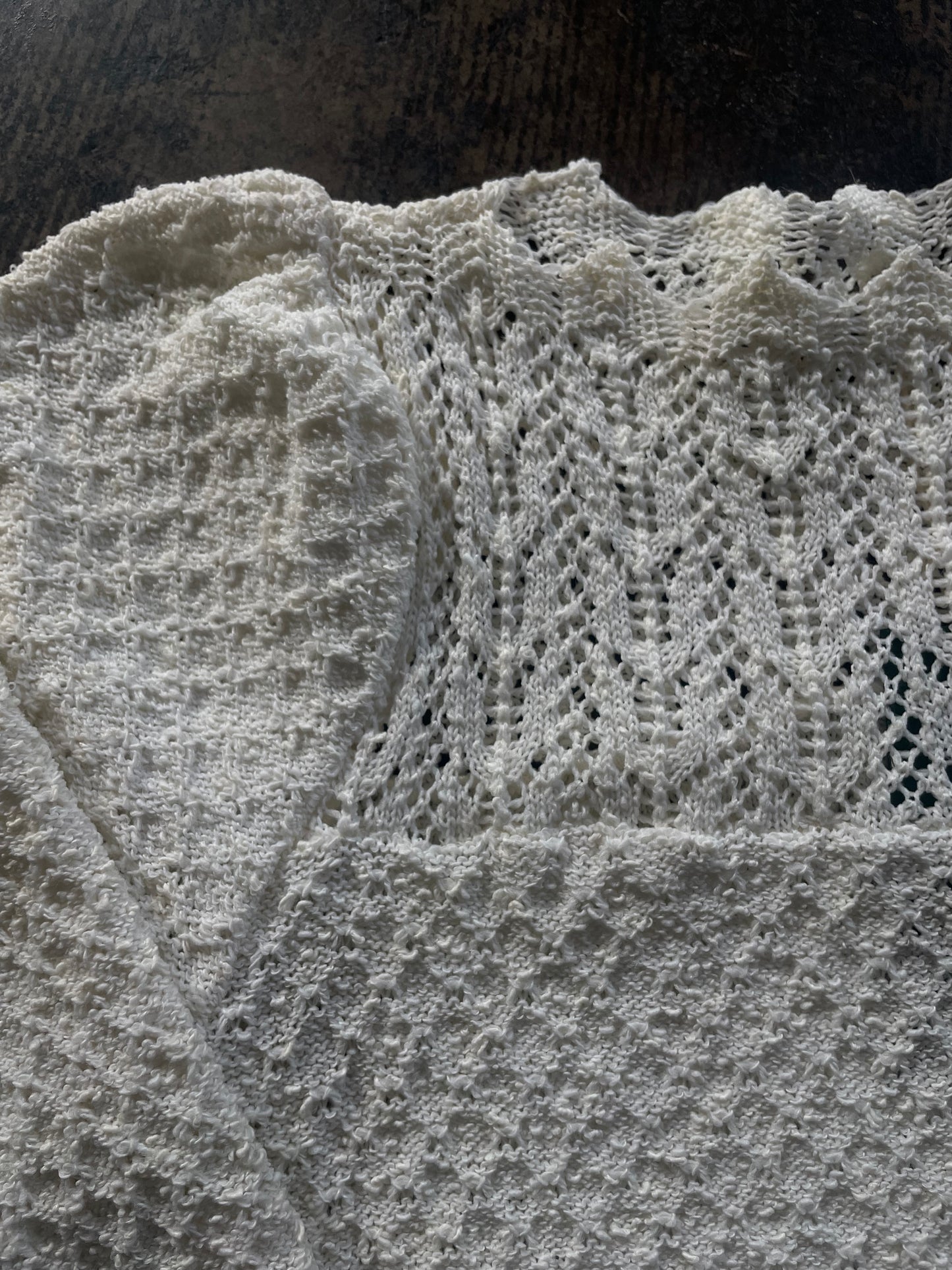 White Crochet Collared Shirt