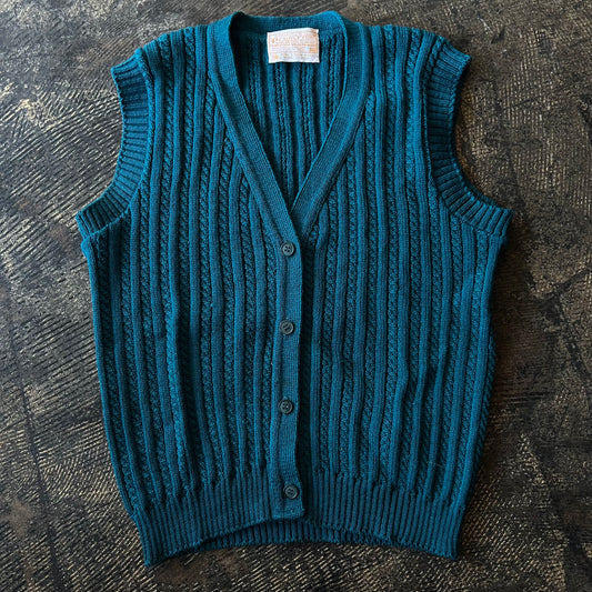 Pendleton Teal Button Front Sweater Vest