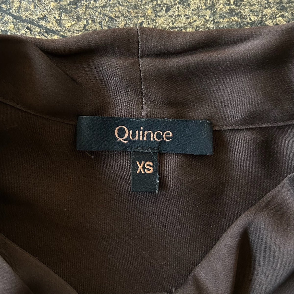 Quince Brown Silk Neck Tie Blouse