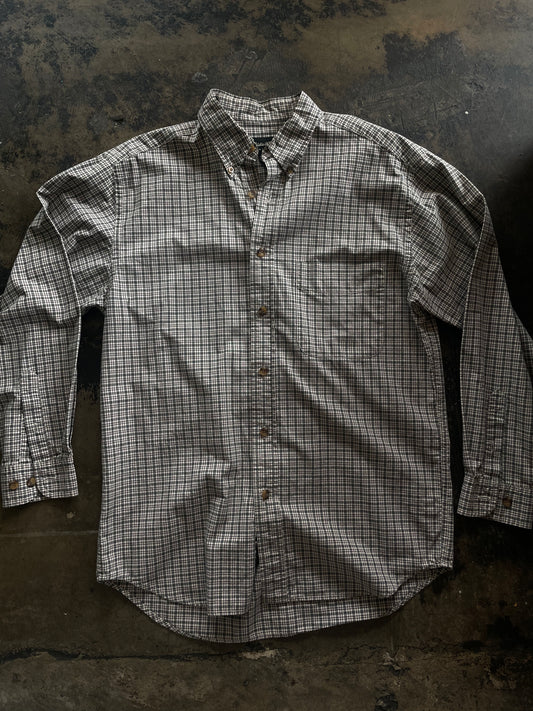 Eddie Bauer Neutral Plaid Button Up