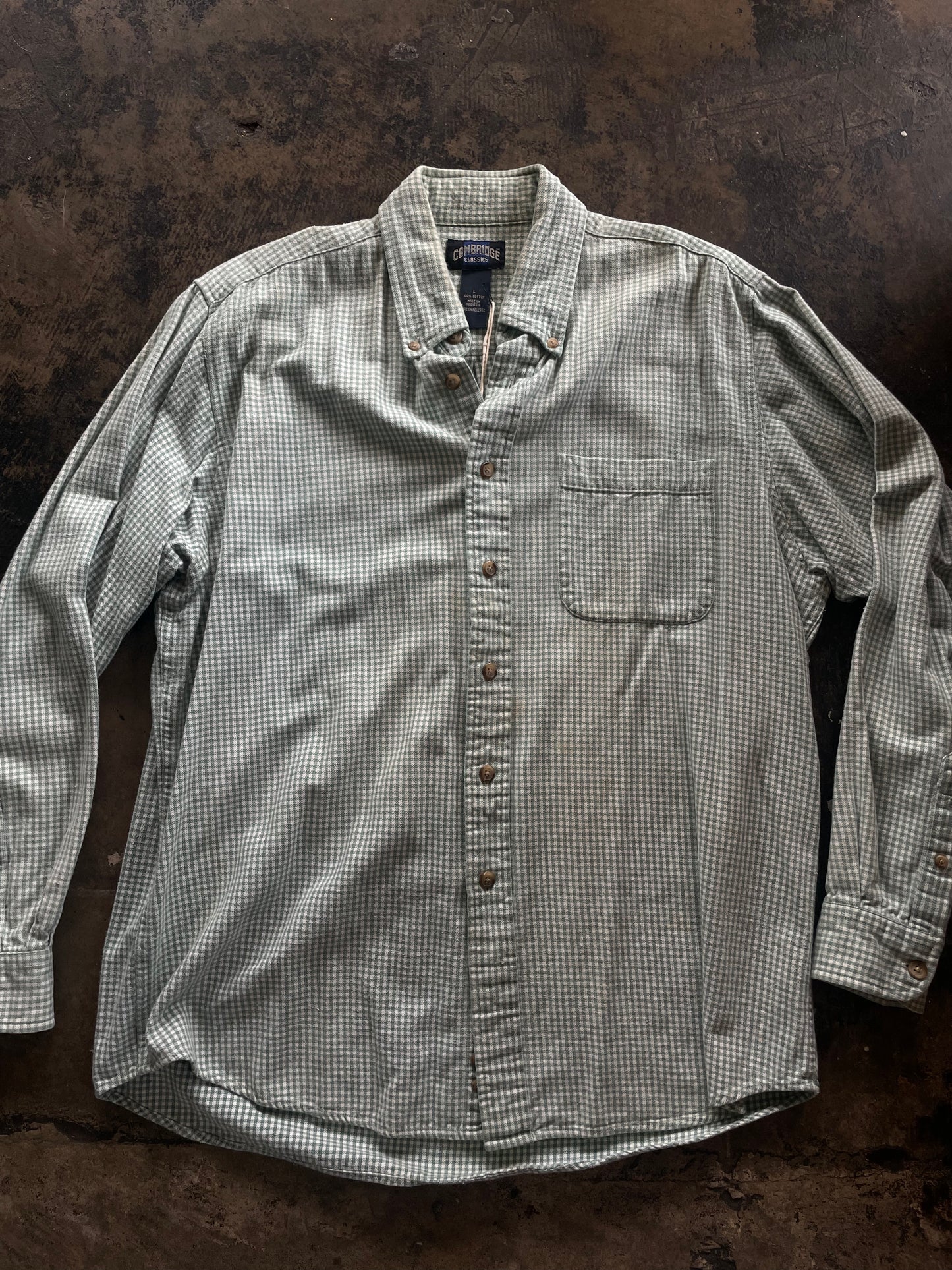 Green Checkered Plaid Button Up