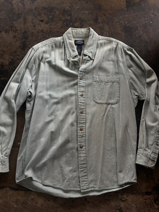 Green Checkered Plaid Button Up