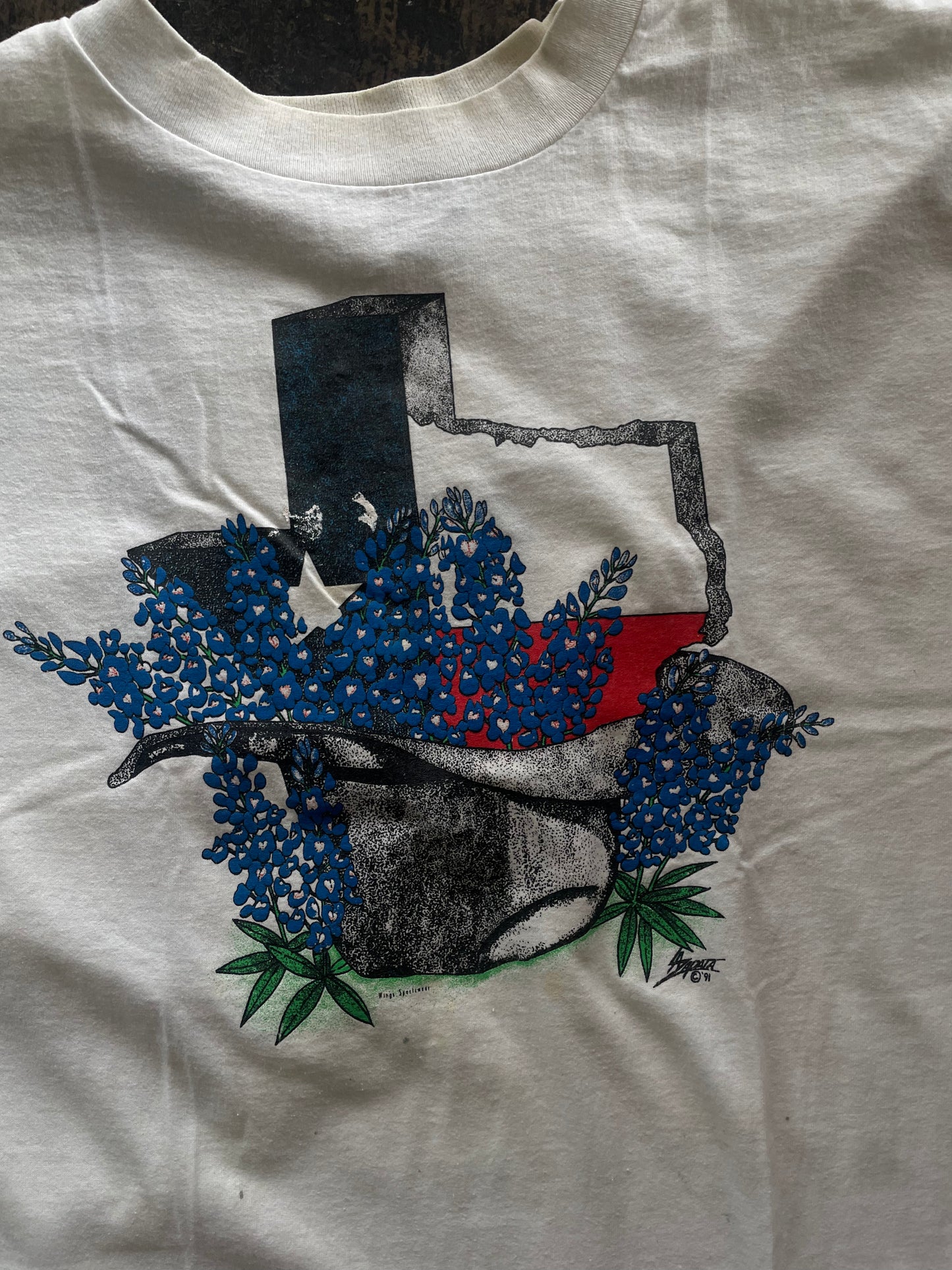 White Texas Bluebonnet Tee