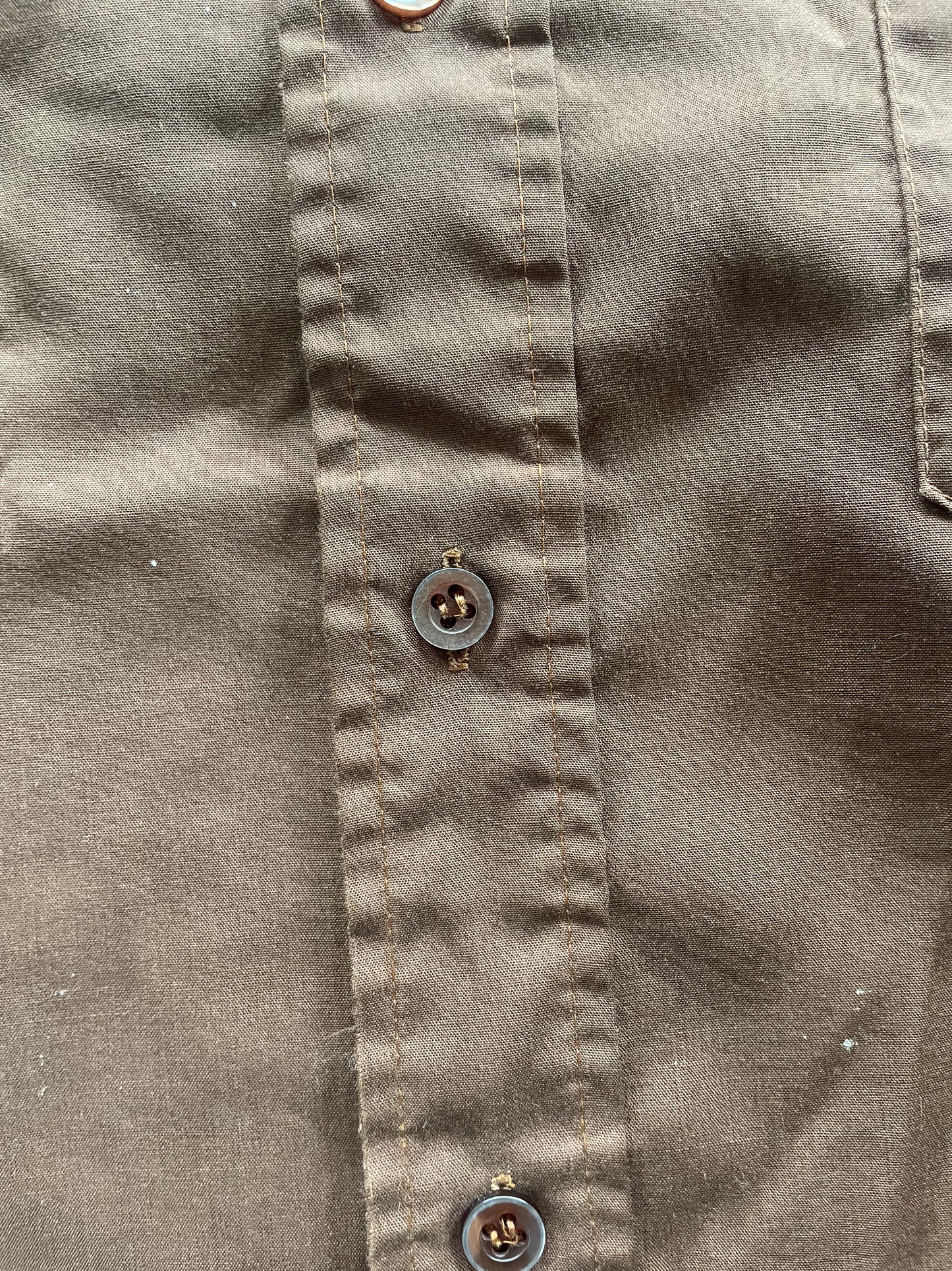 Brown Short Sleeve Button Up