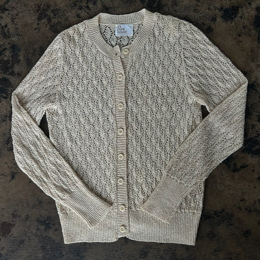 Cream Knit Button Up Cardigan