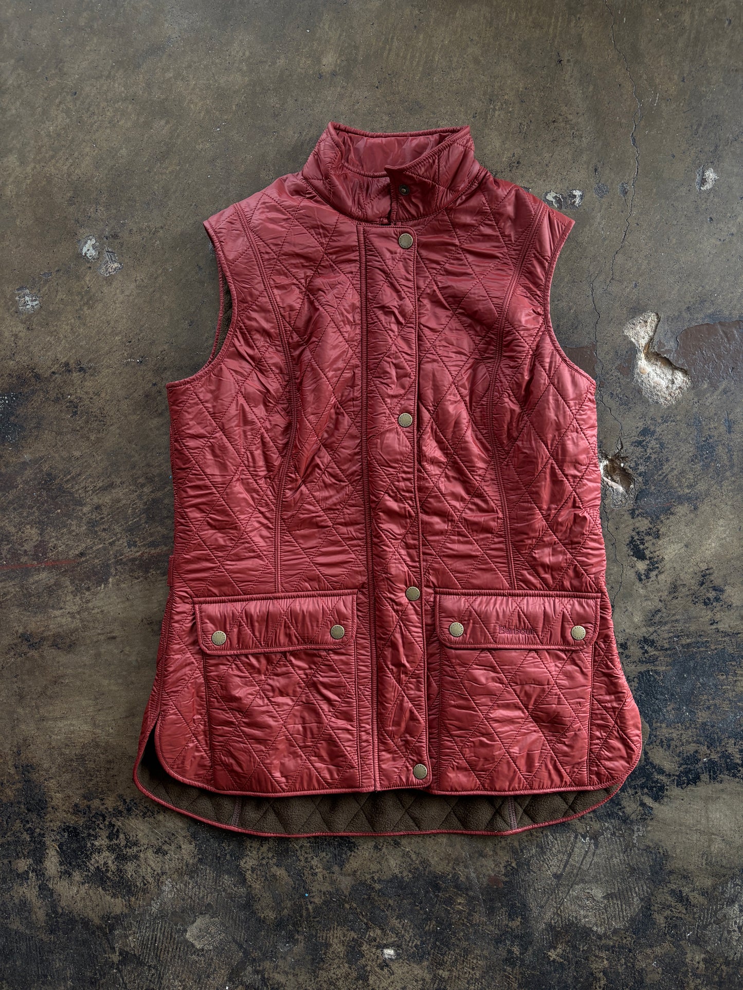 Barbour Red Quilted Vest