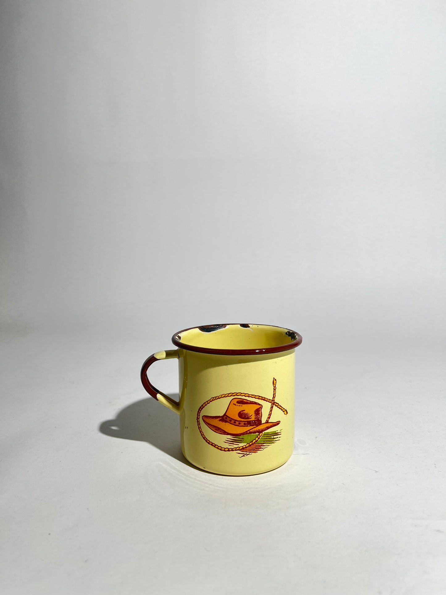 Pale Yellow Cowboy Tin Cup