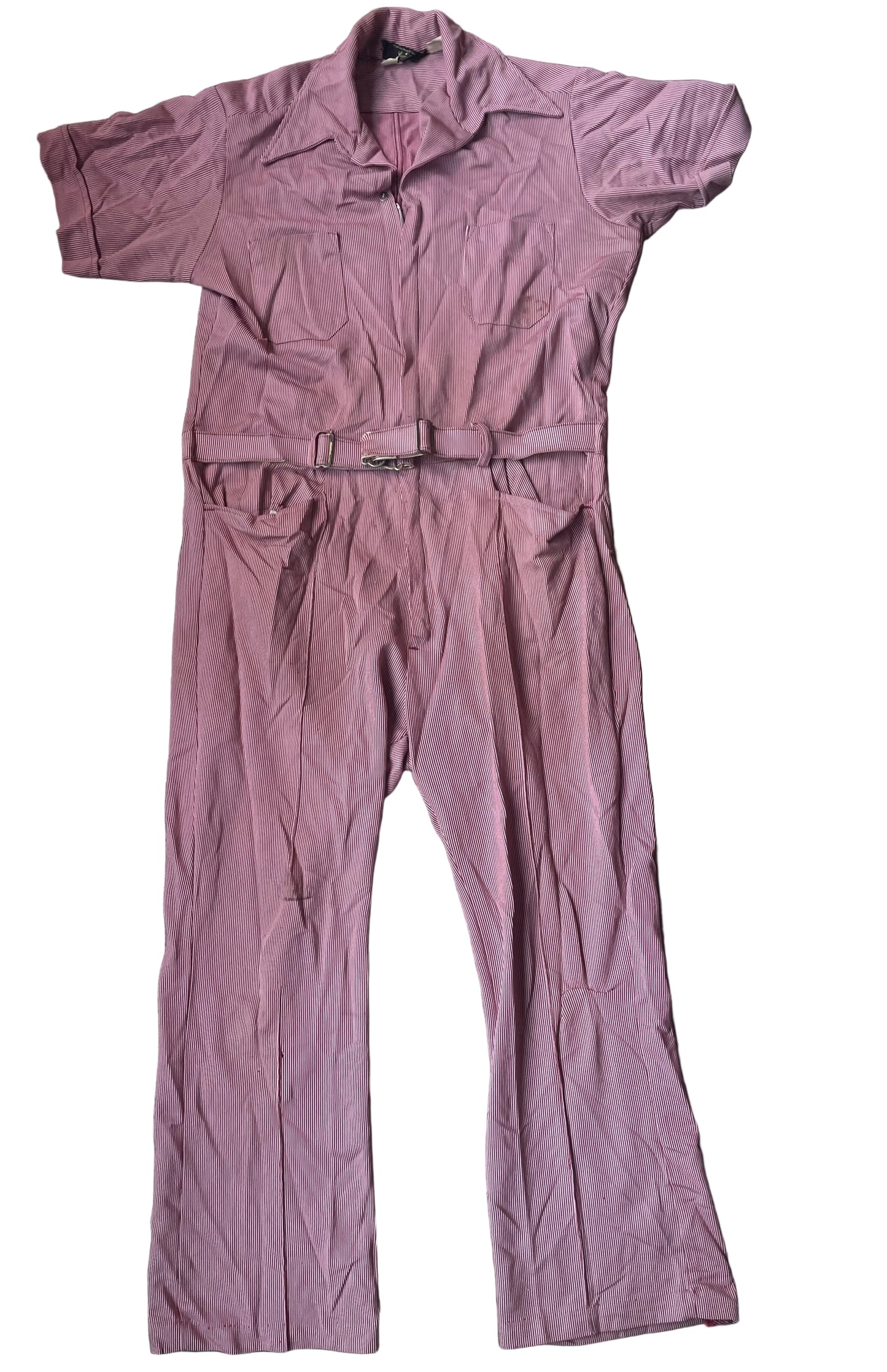 Vintage Red Striped Leisur Alls By Walls Jumpsuit