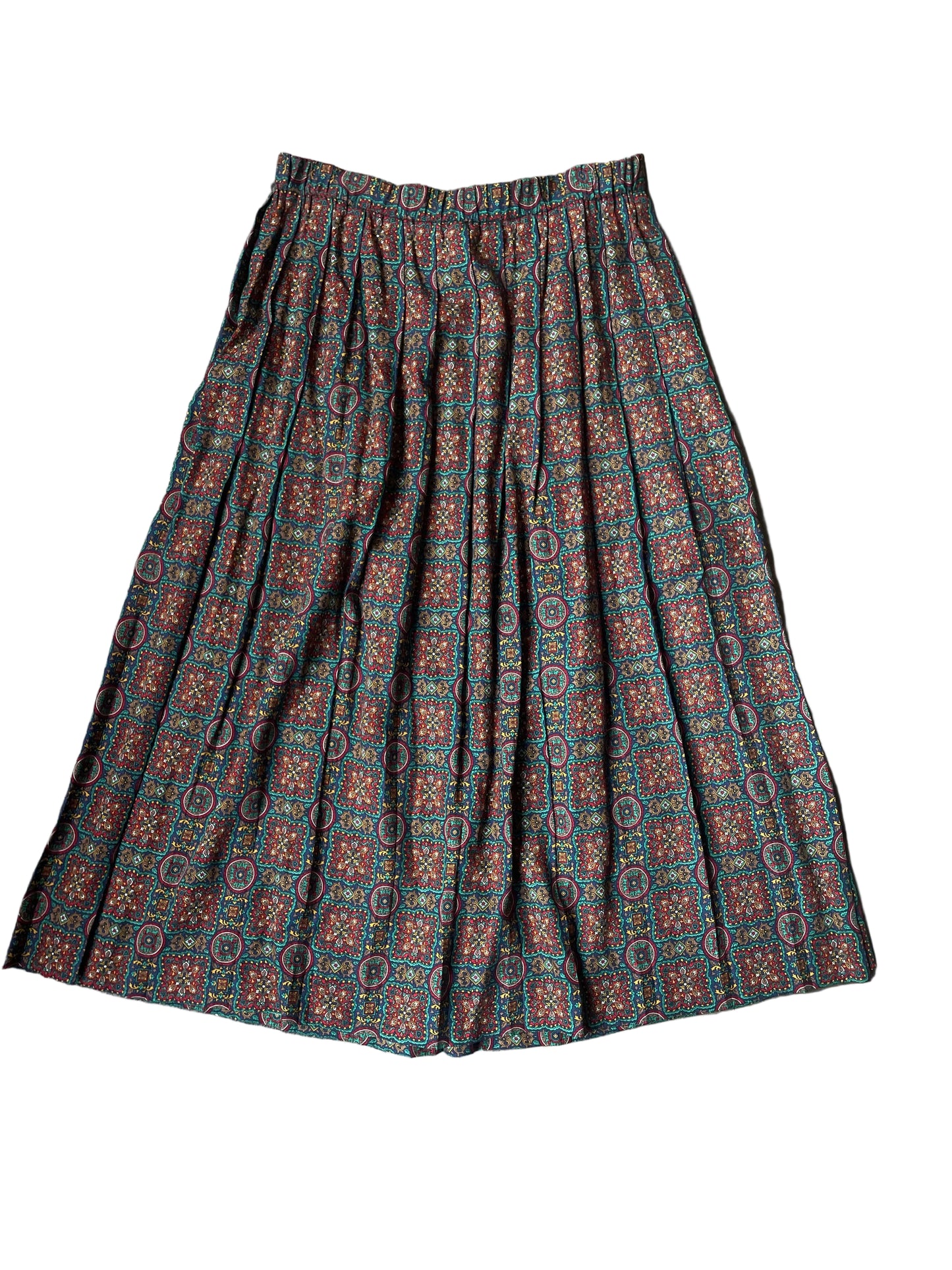 Susan Bristol Patterned Pleated Skirt