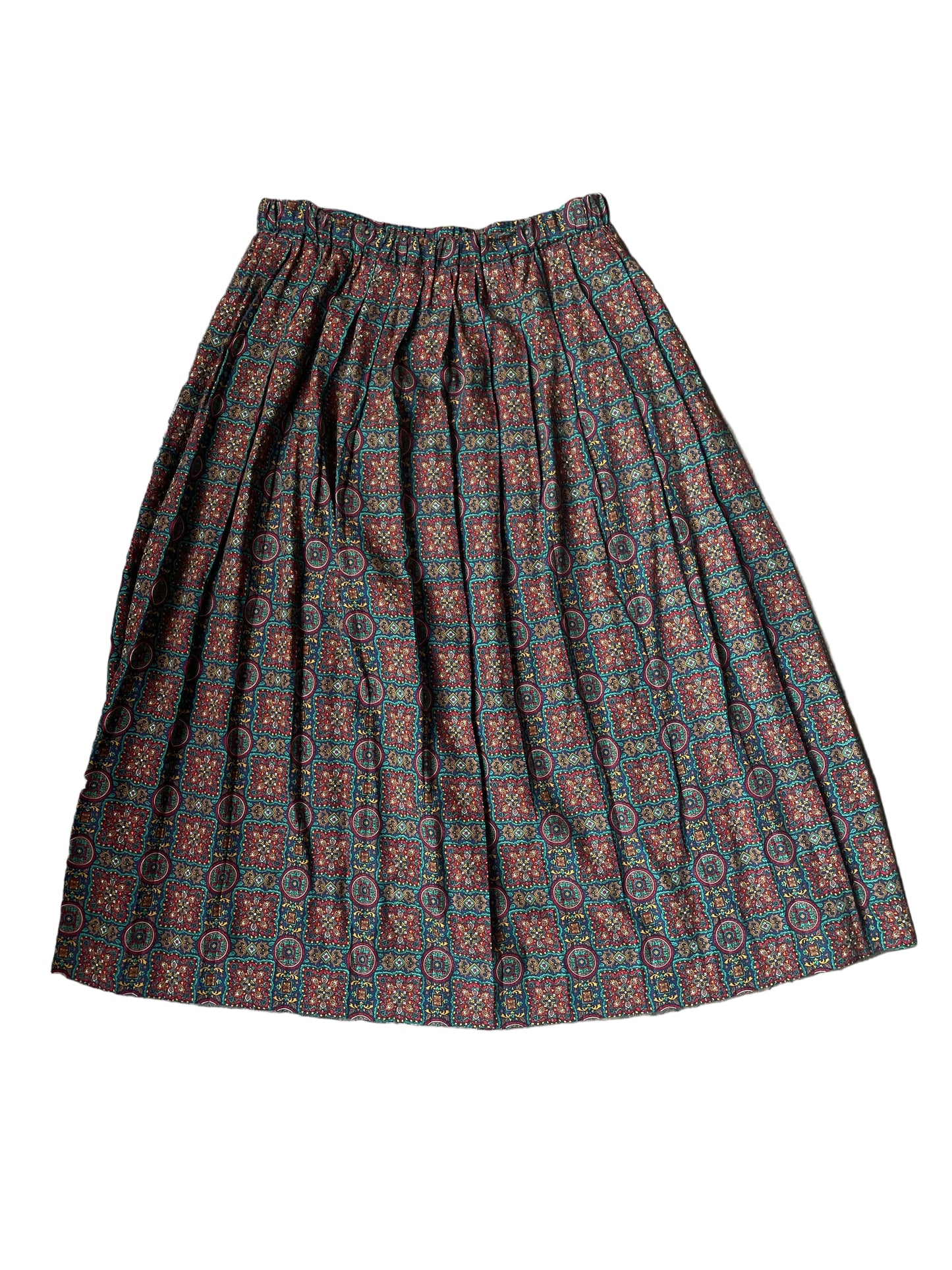 Susan Bristol Patterned Pleated Skirt