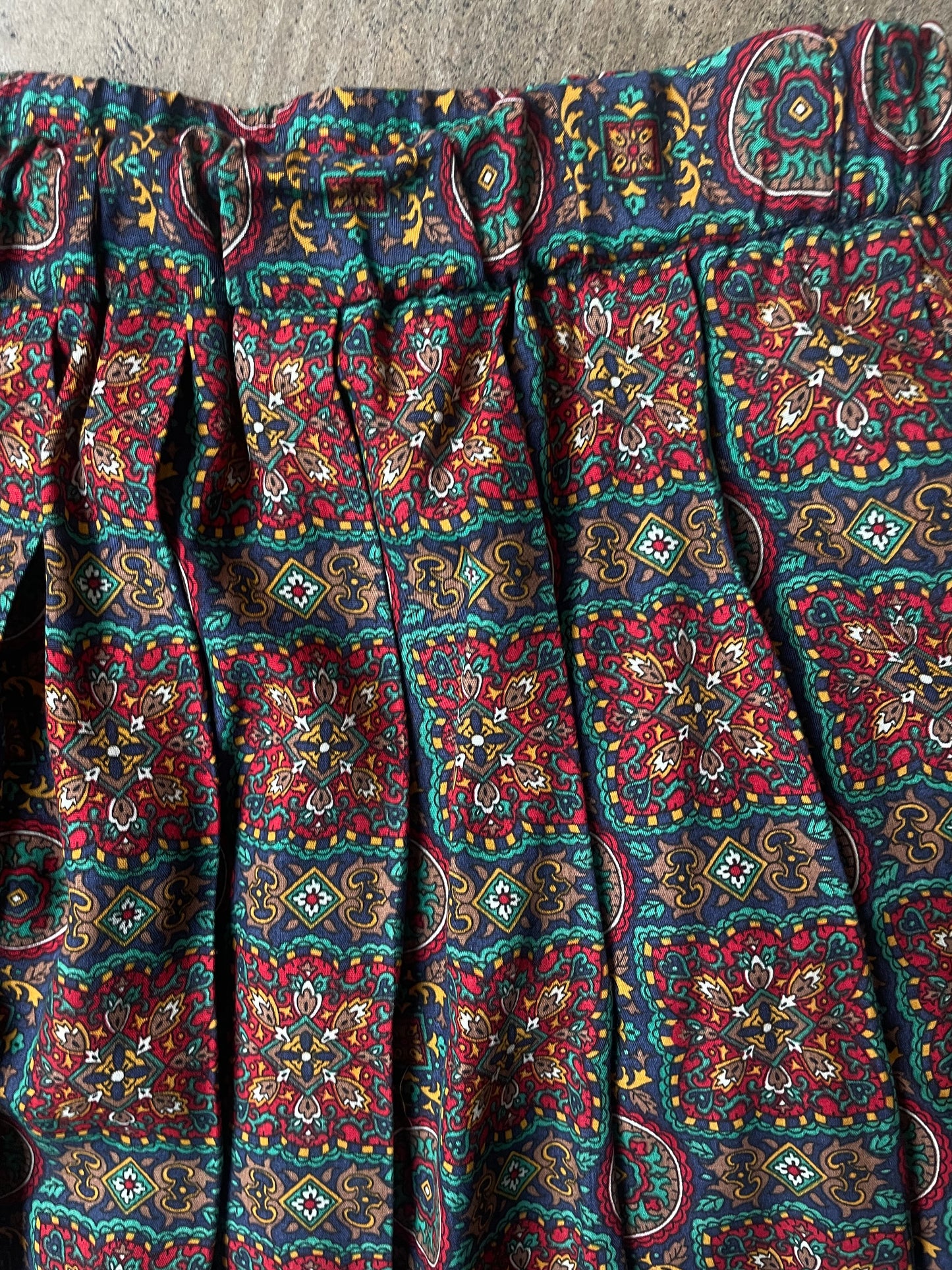 Susan Bristol Patterned Pleated Skirt