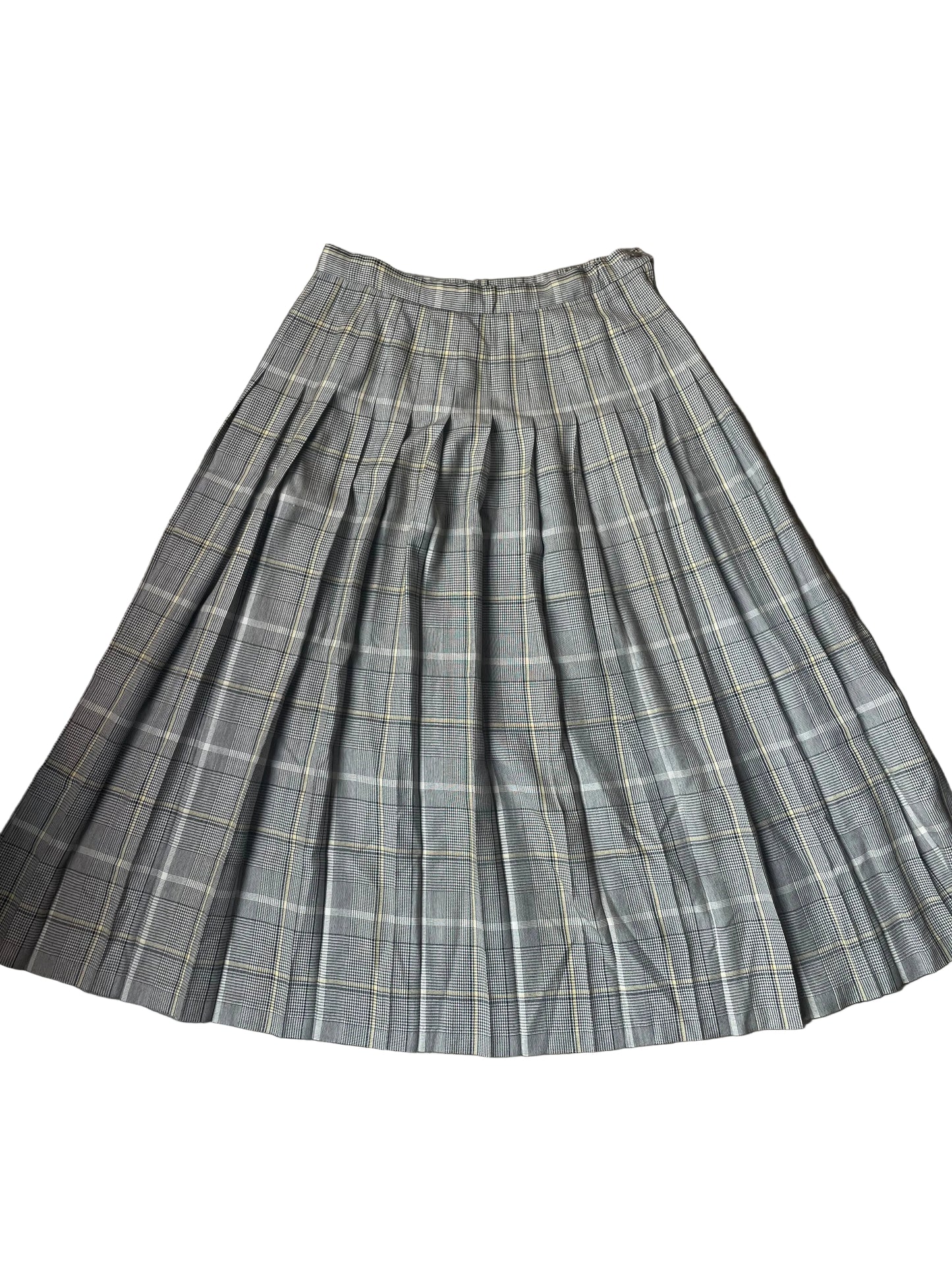 Black + Yellow Plaid Country Sophisticates Midi Skirt