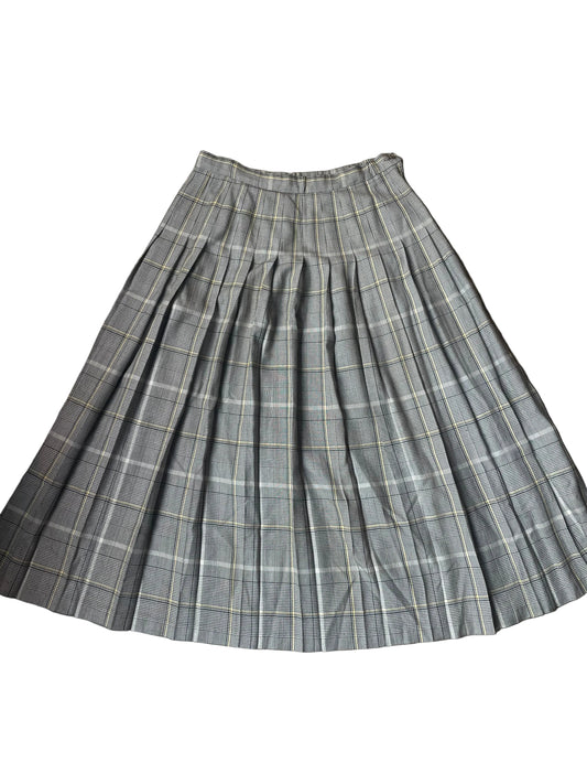 Black + Yellow Plaid Country Sophisticates Midi Skirt