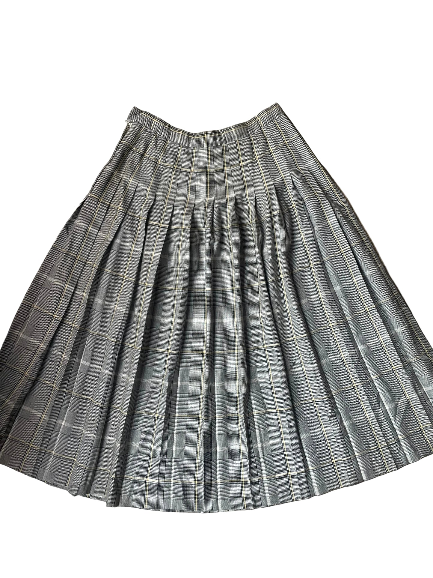 Black + Yellow Plaid Country Sophisticates Midi Skirt