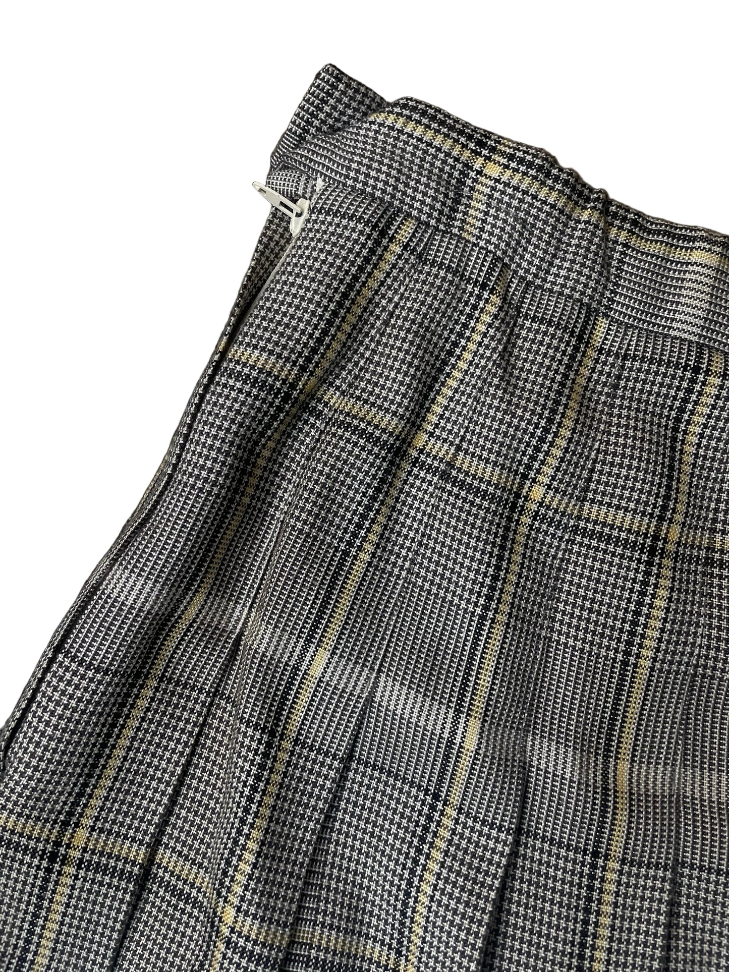 Black + Yellow Plaid Country Sophisticates Midi Skirt
