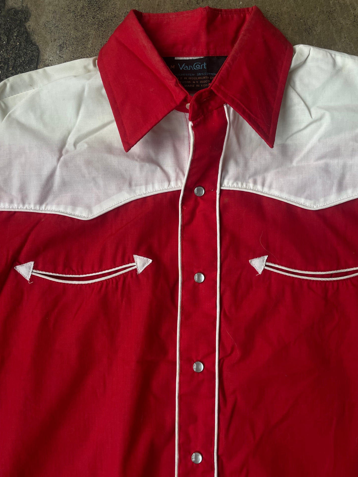 Red Vintage VanQrt Western Shirt Pearl Snap