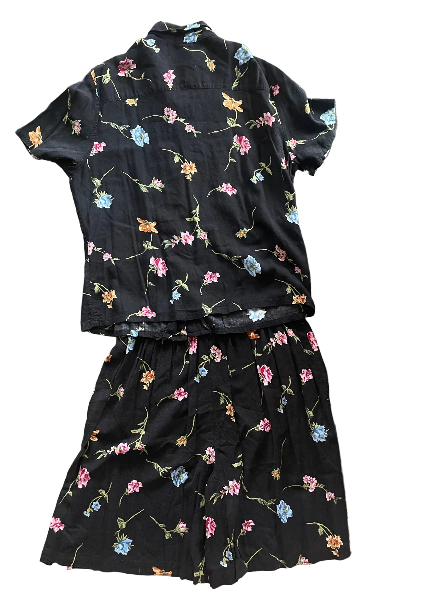 Black Floral CHM Design Short Sleeve Set