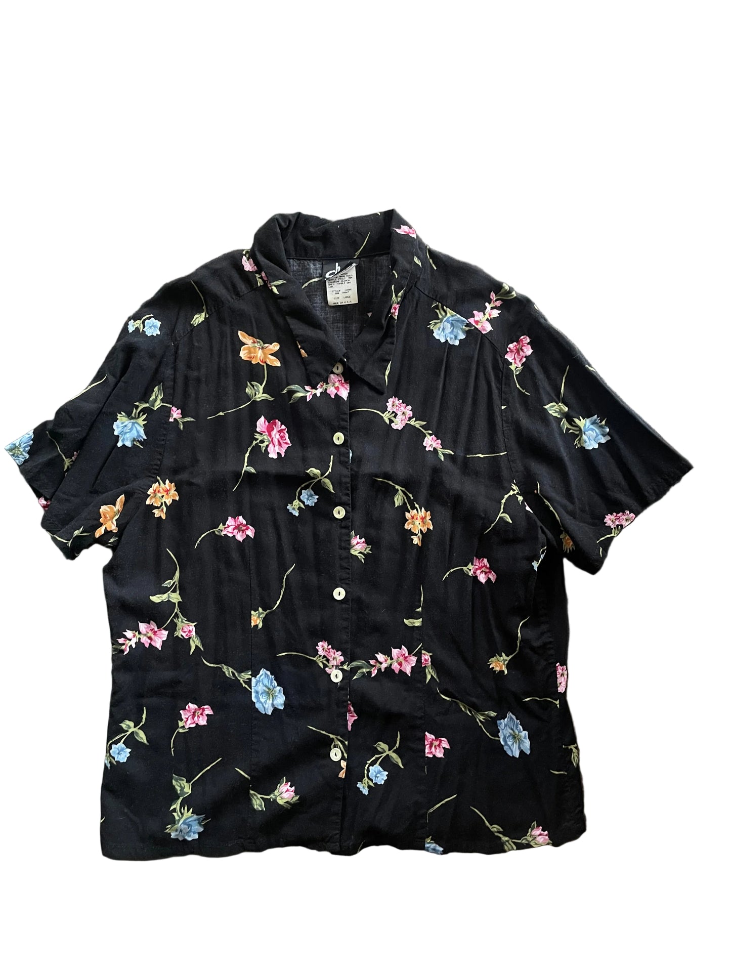 Black Floral CHM Design Short Sleeve Set