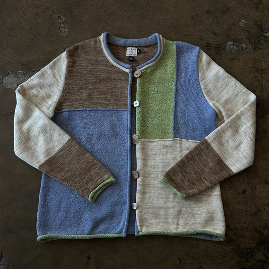 Spring Colorblock Button Up Cardigan