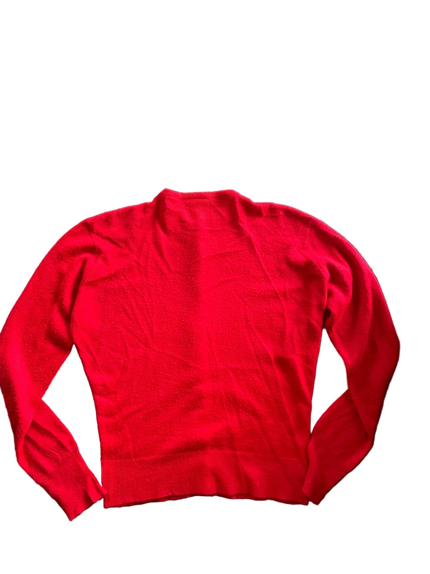 Bright Red Button Front Long Sleeve Cardigan