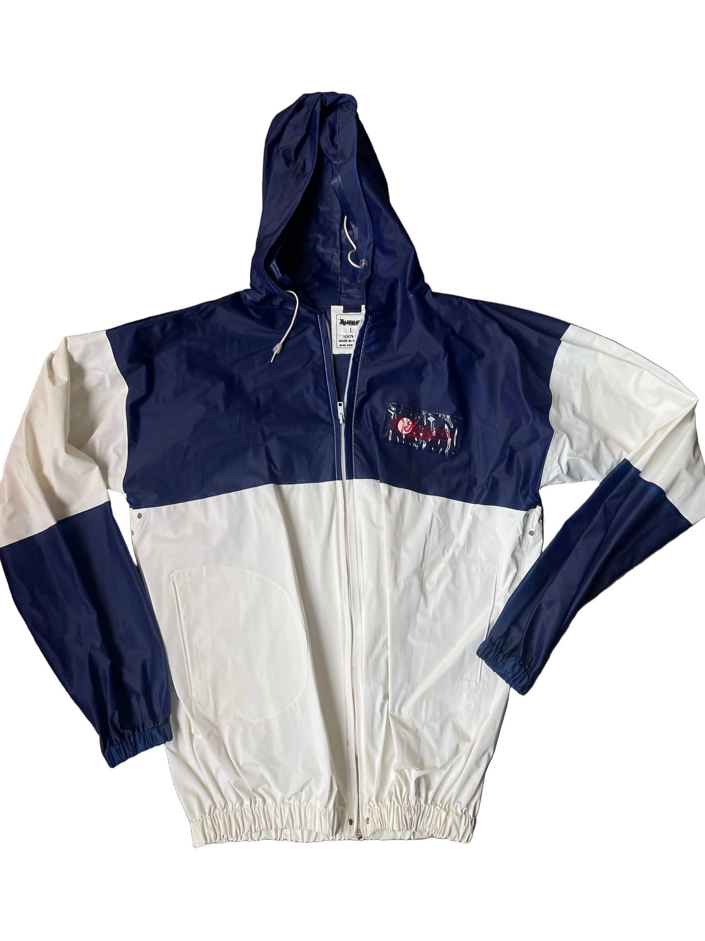 Blue + White Rainwear Texas Rangers Jacket