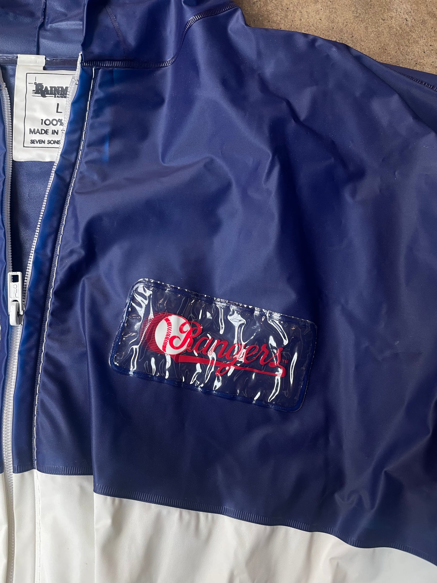 Blue + White Rainwear Texas Rangers Jacket