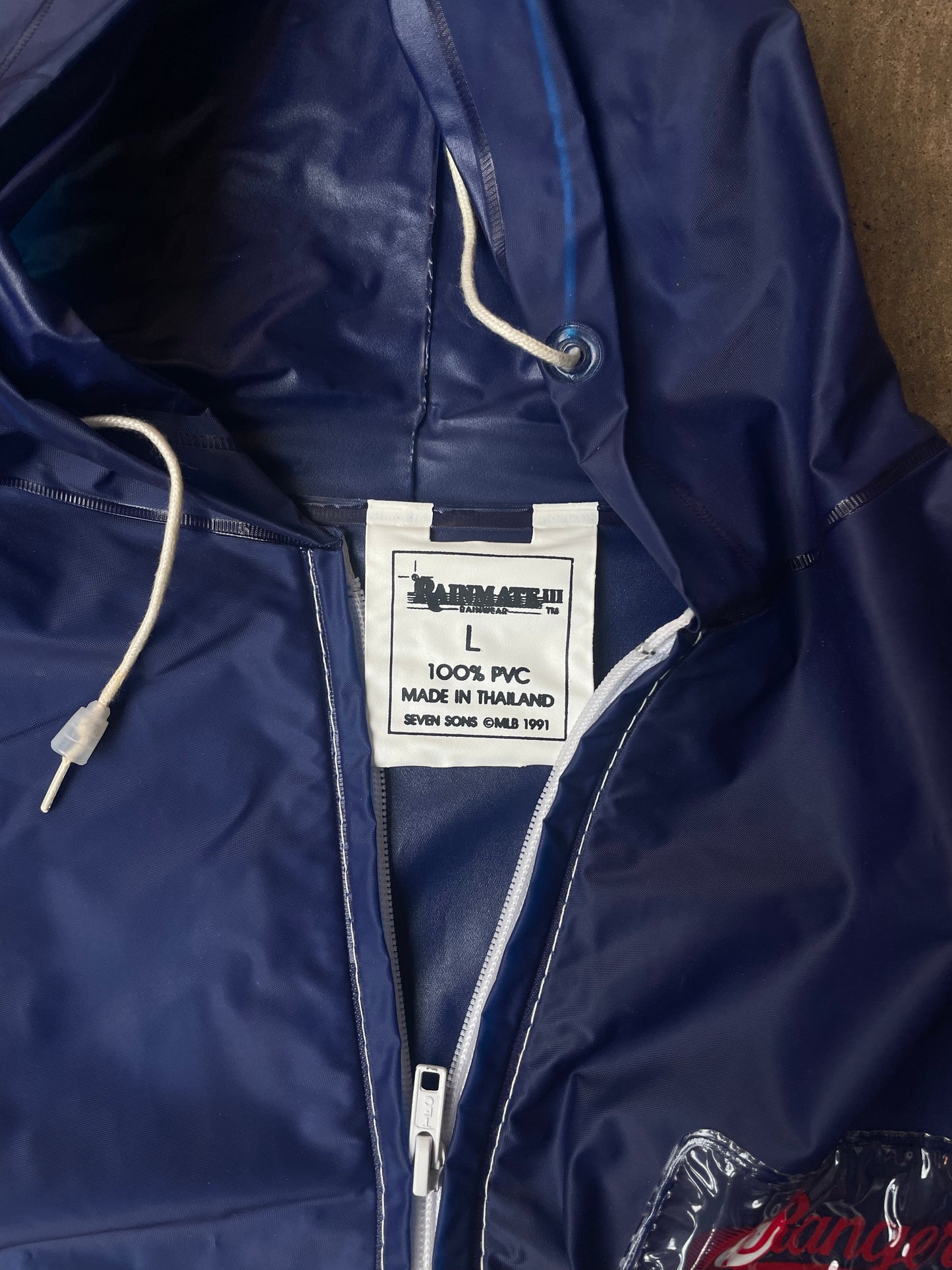 Blue + White Rainwear Texas Rangers Jacket