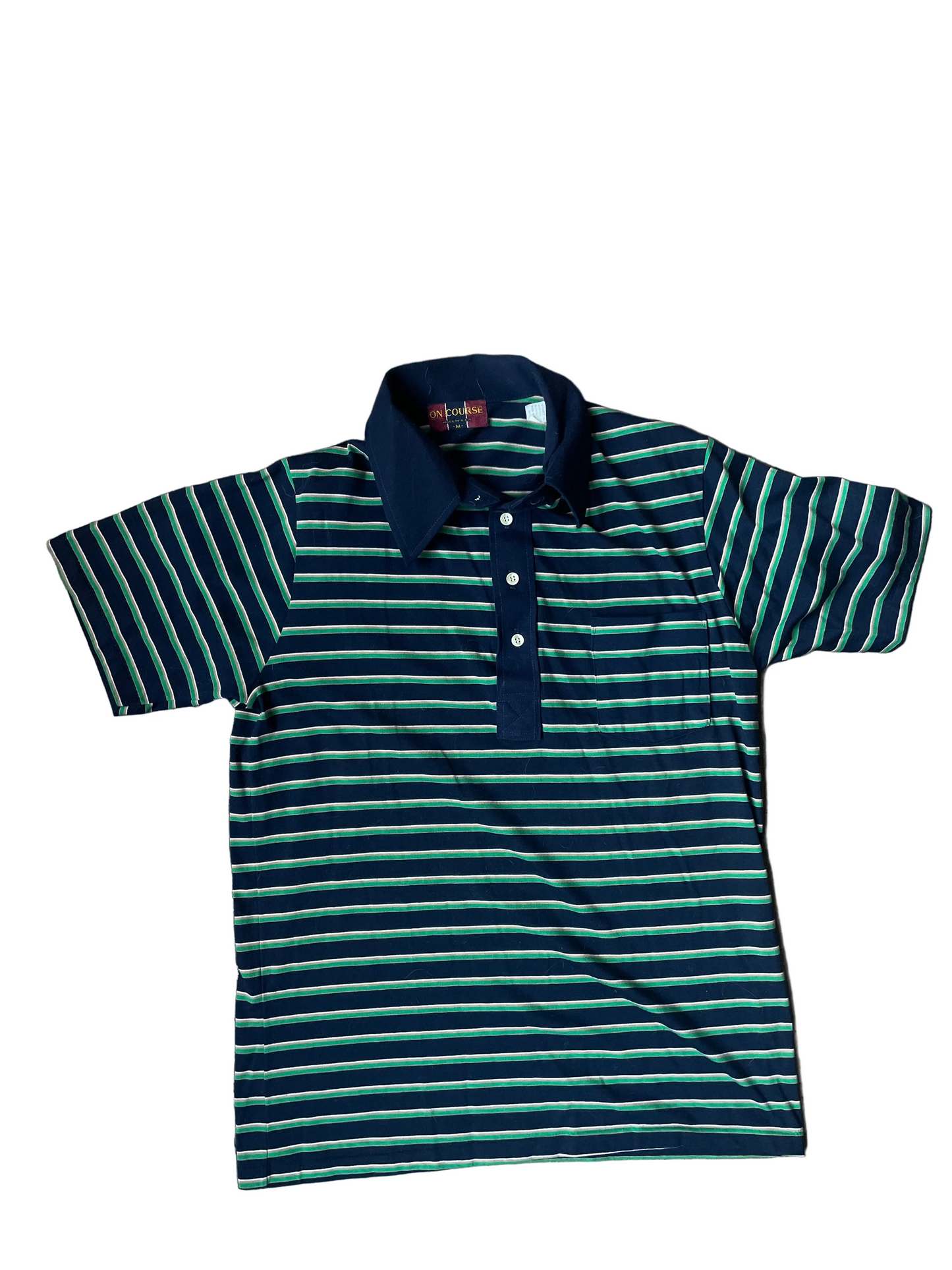 Navy Blue + Green On Course Polo Short Sleeve
