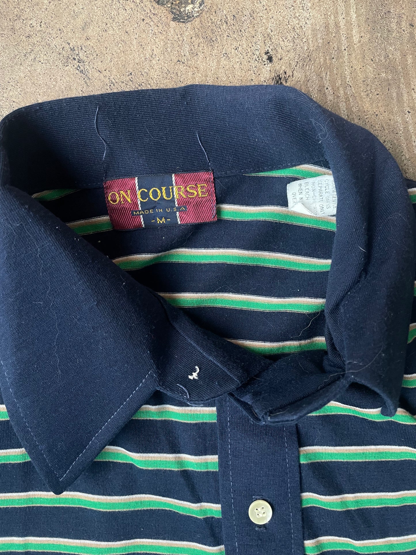 Navy Blue + Green On Course Polo Short Sleeve
