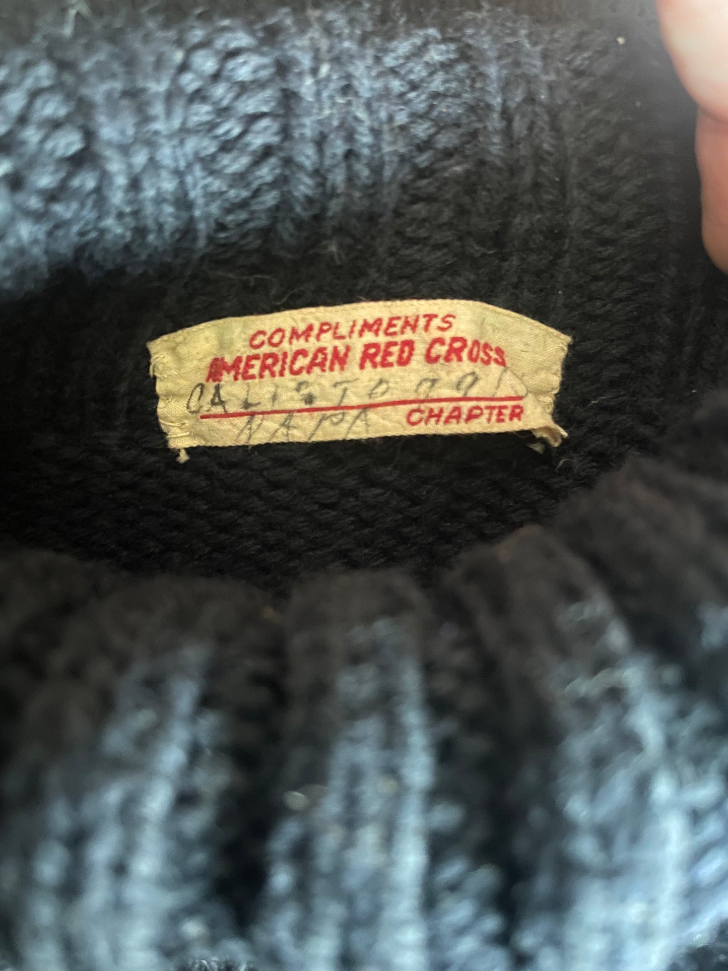 Navy Blue Compliments American Red Cross Turtleneck Sweater