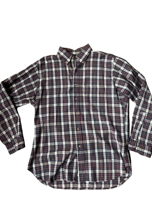 Maroon + Blue Pendleton Flannel Button Down