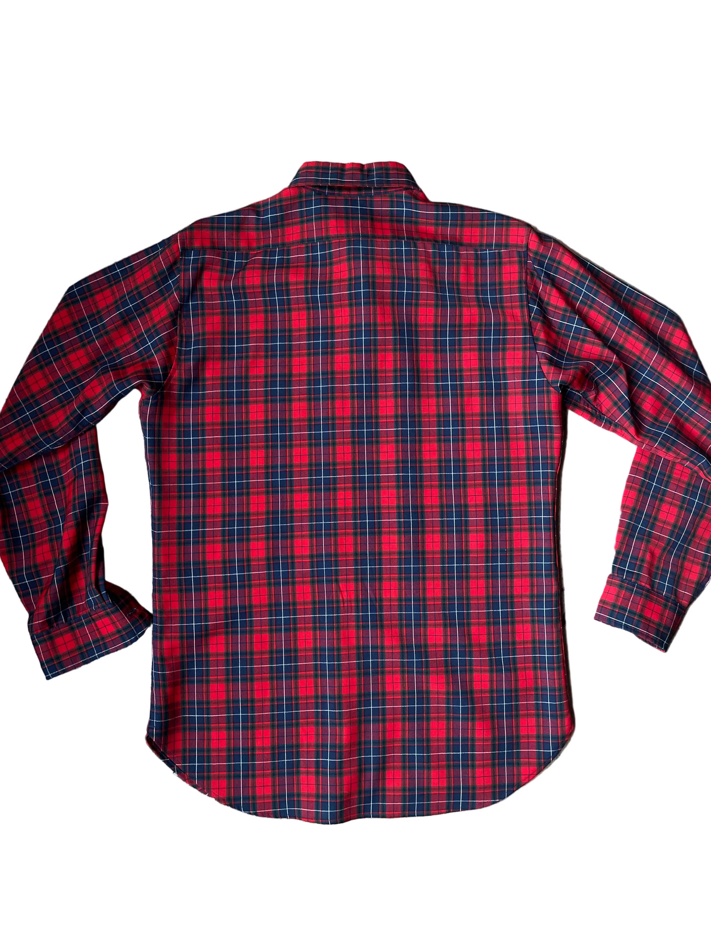Bright Red + Green Plaid Pendleton Long Sleeve Button Down