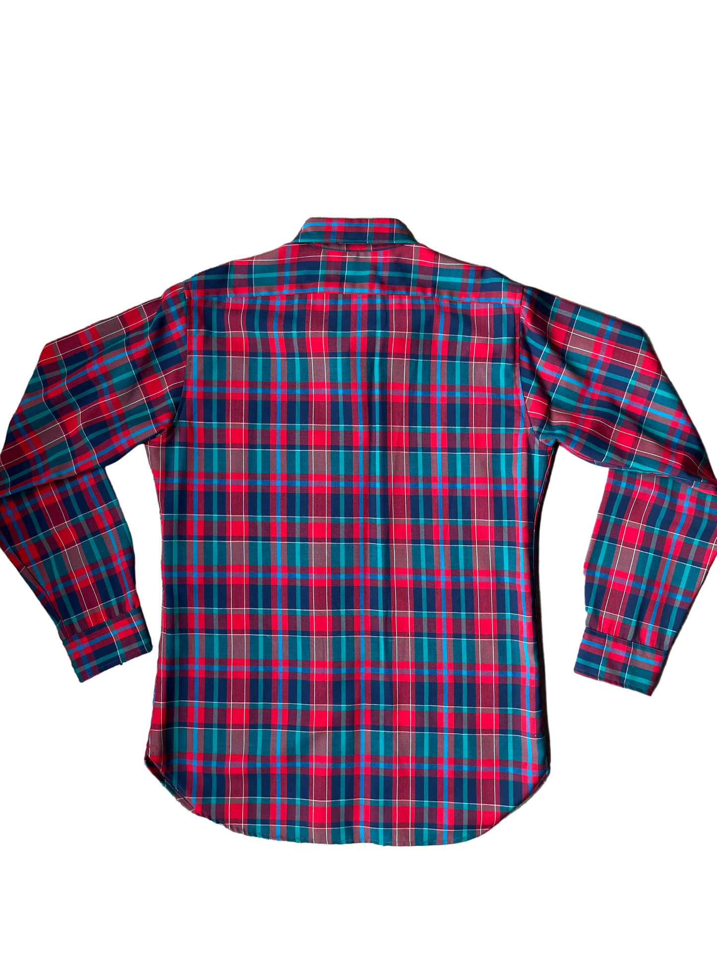 Bright Red + Teal Green Plaid Pendleton Long Sleeve