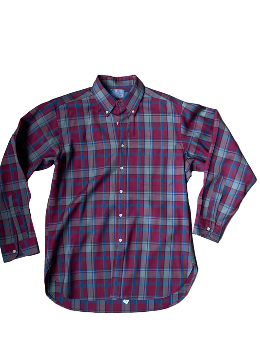 Maroon + Green Plaid Pendleton Long Sleeve Shirt