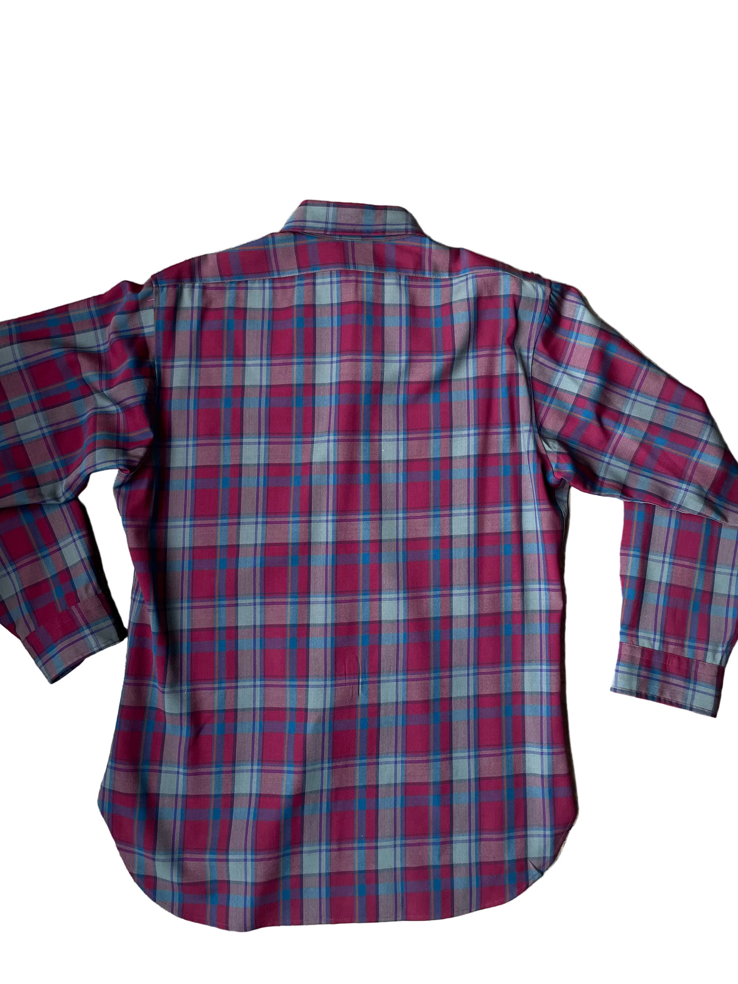 Maroon + Green Plaid Pendleton Long Sleeve Shirt