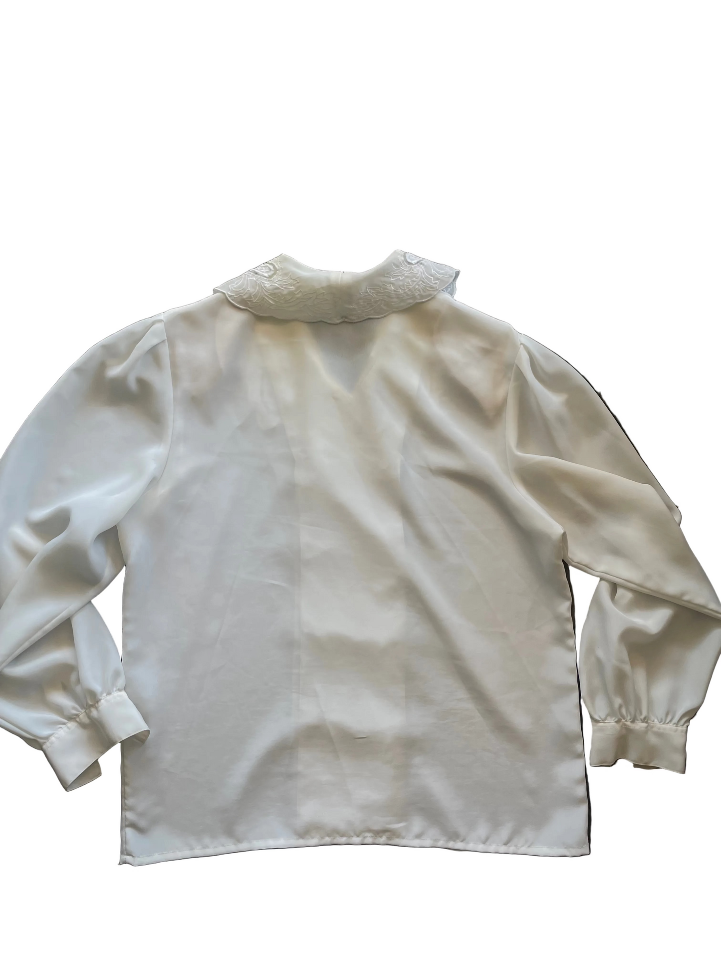White Paisley Detail Button Front Blouse