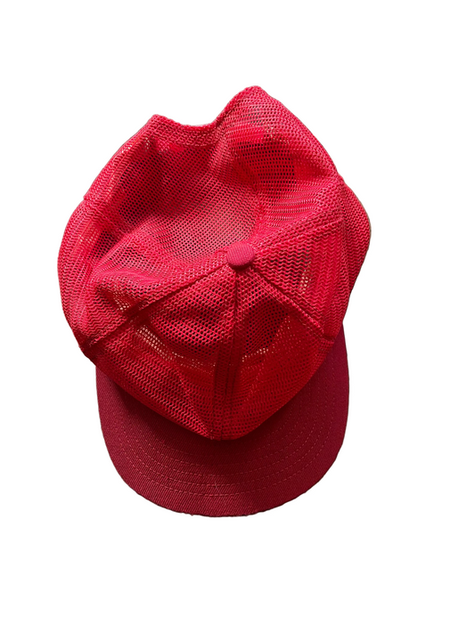 Red Mesh Rope Brim Hat