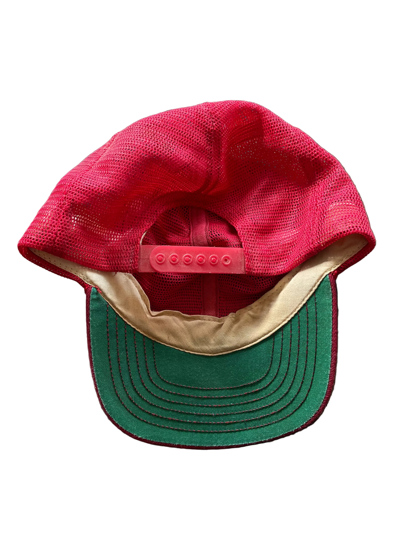 Red Mesh Rope Brim Hat