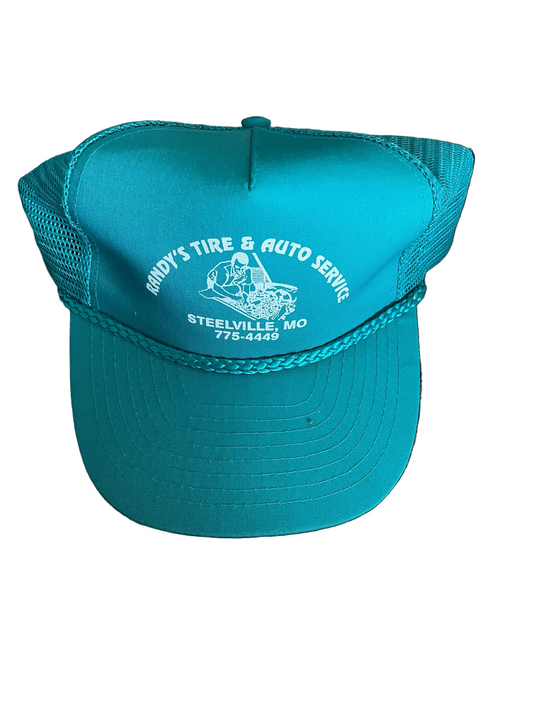 Teal Randy's Tire + Auto Service Trucker Hat