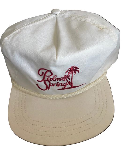 White Palm Springs Rope Brim Fitted Hat