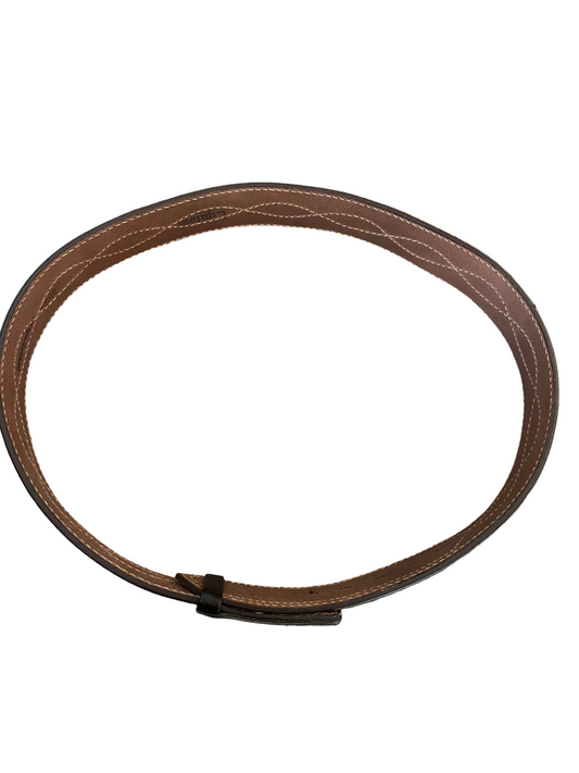 Dark Brown Stitched Leather Belt