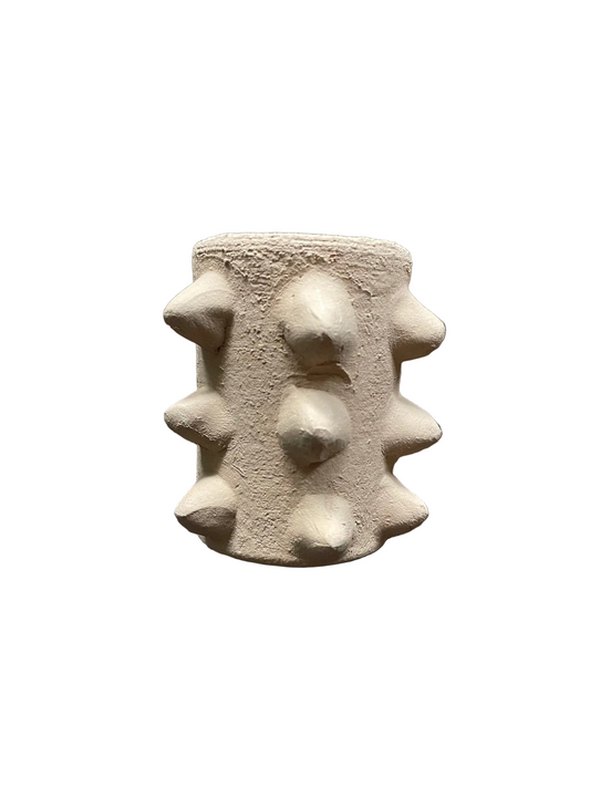 Small Tan Spikey Clay Vase